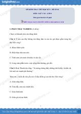 Đề kiểm tra 1 tiết Văn 8 - Đề số 10